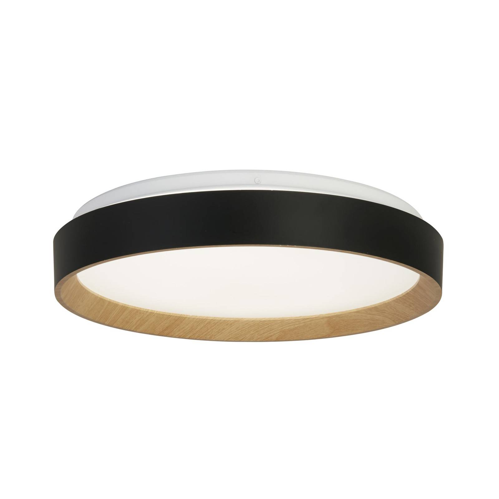 Deckenlampe Sorrento schwarz Holzdekor Ø 38 cm Fernbedienung