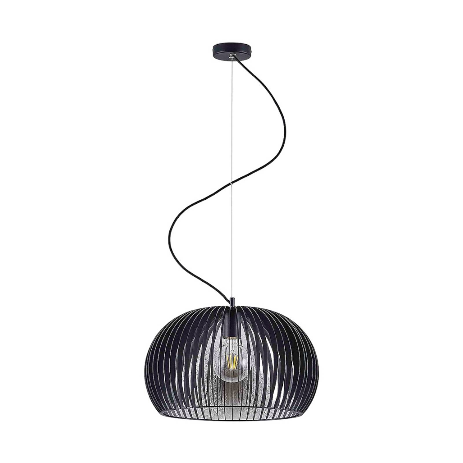 LINDBY Suspension Jusra en métal noir 1 lampe