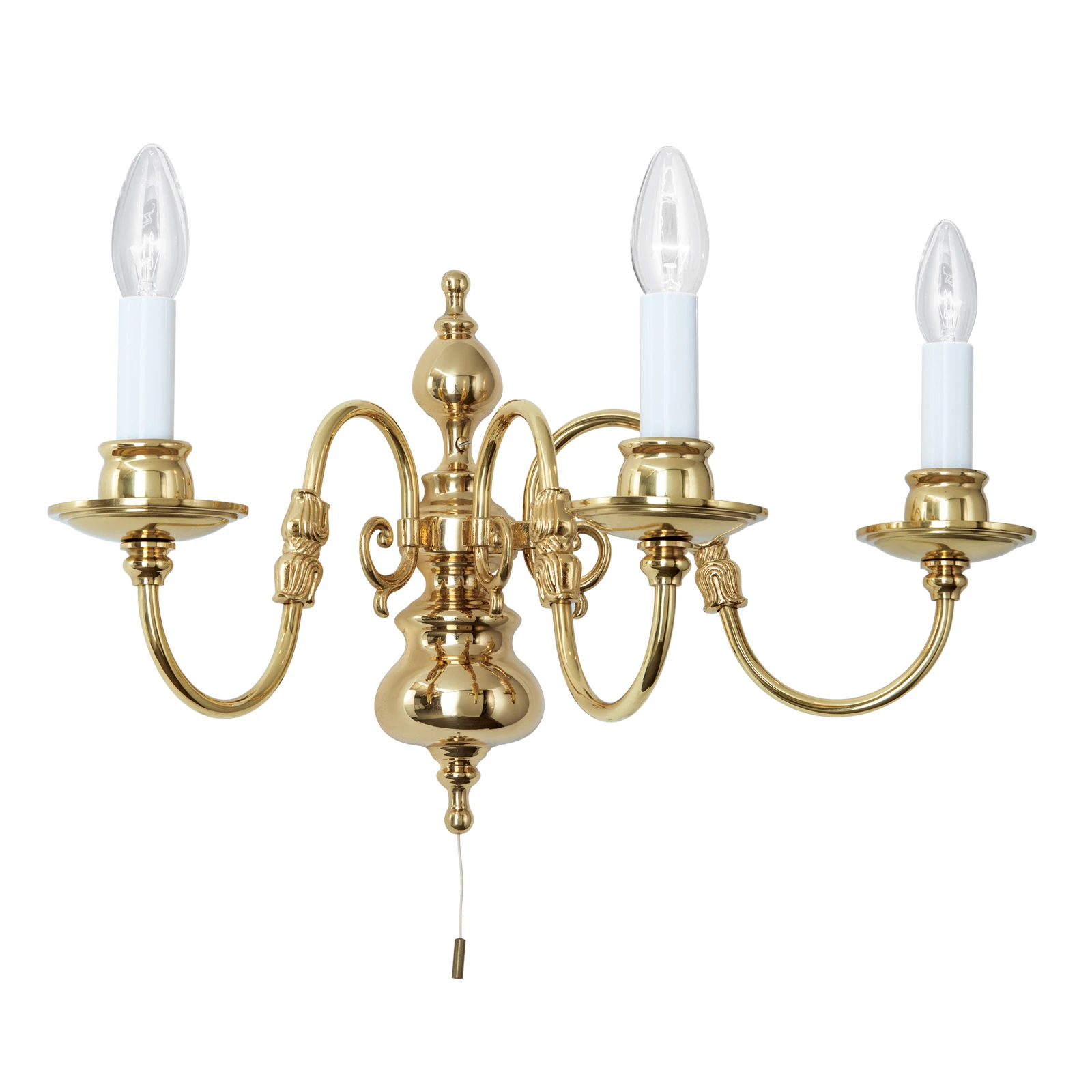 Lampa ścienna Imke 3-pkt. mosiądz polerowany