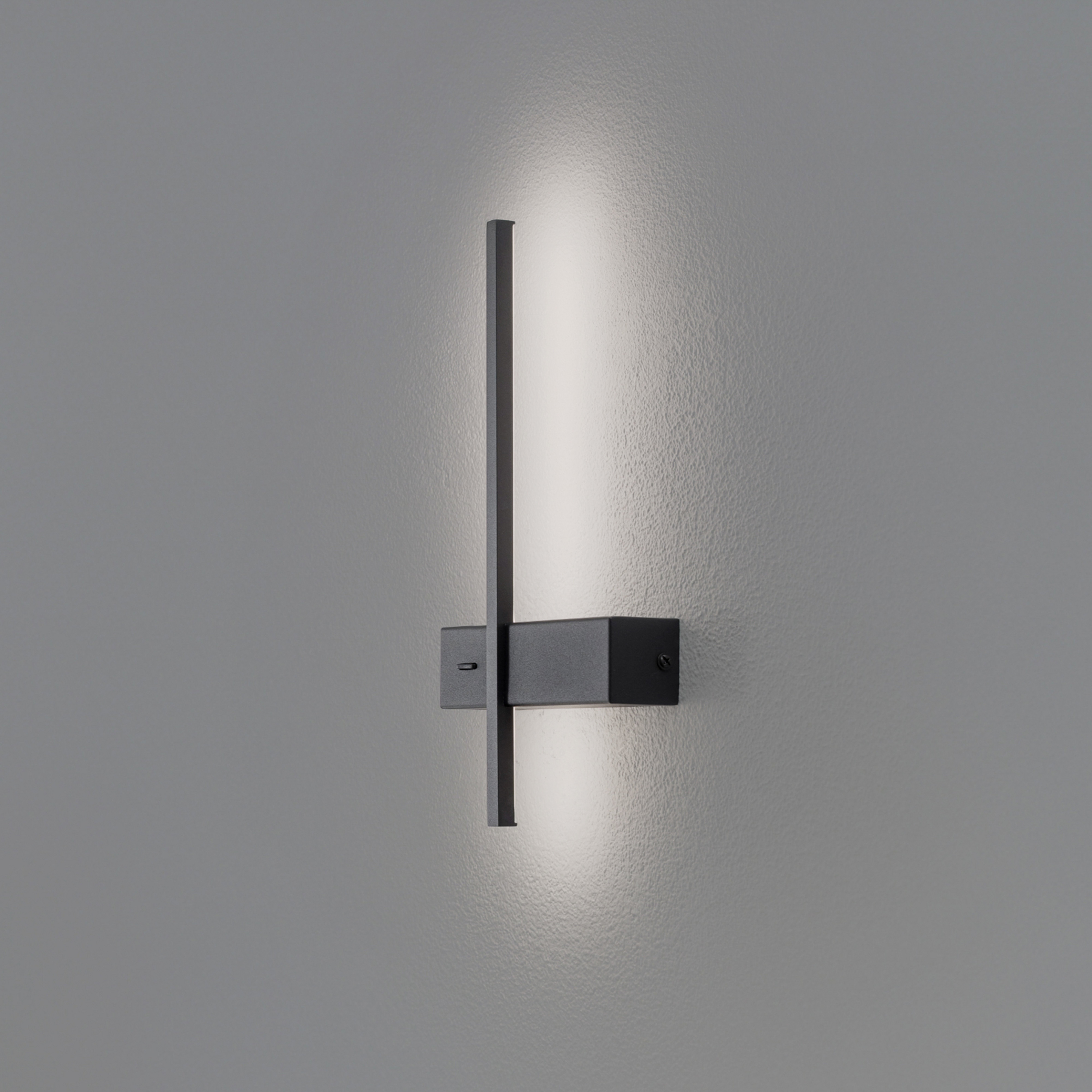 Applique murale LED Vision, hauteur 30 cm, métal, noir, 3 000 K