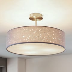 Lindby mennyezeti lámpa Umma, távolság, szürke, szövet, Ø 50 cm, E27