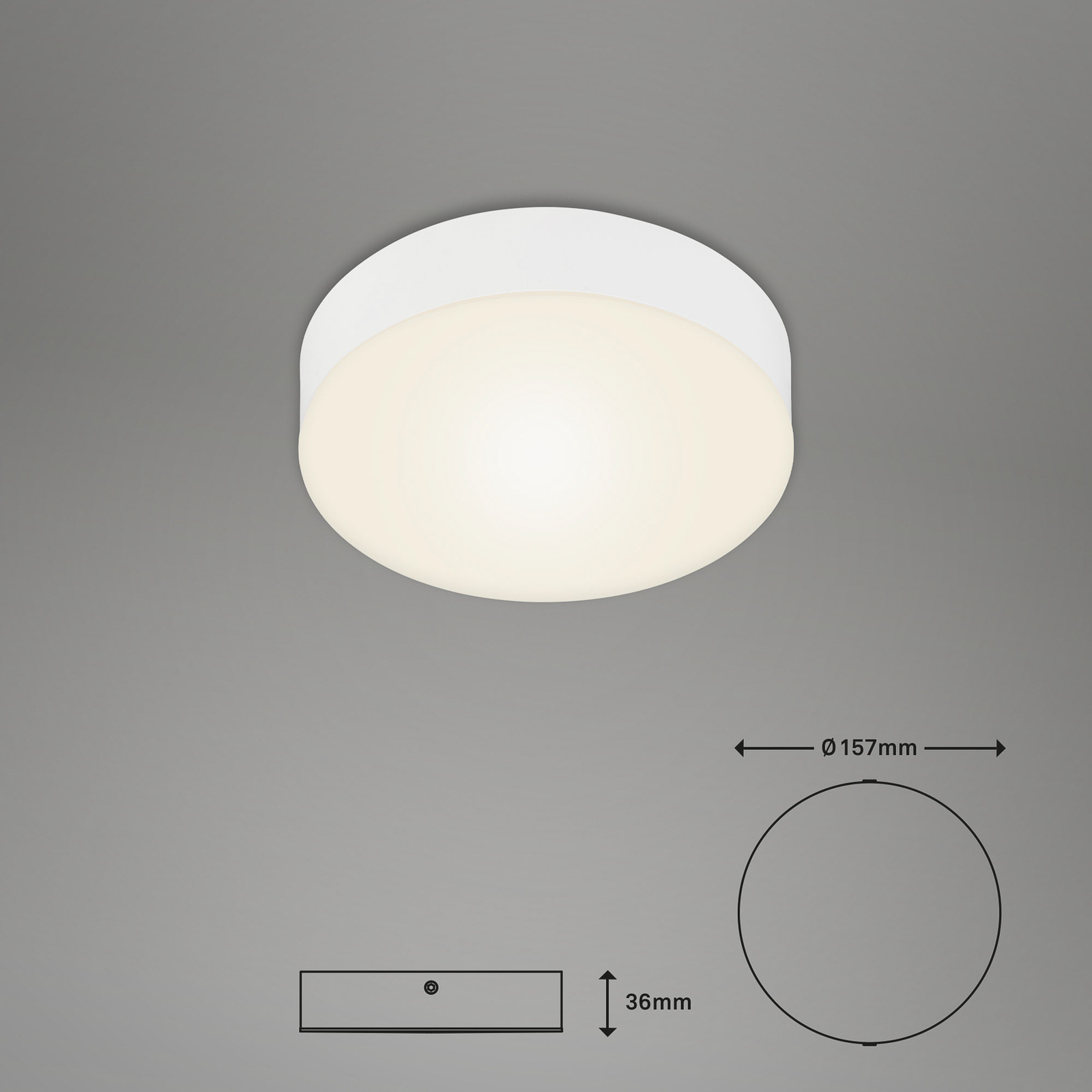Stropna svetilka LED Flame, Ø 15,7 cm, bela