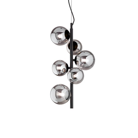 Ideal Lux Hängelampe Perlage schwarz/rauchgrau Höhe 52cm 6fl