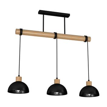 Arik suspension noir à trois lampes