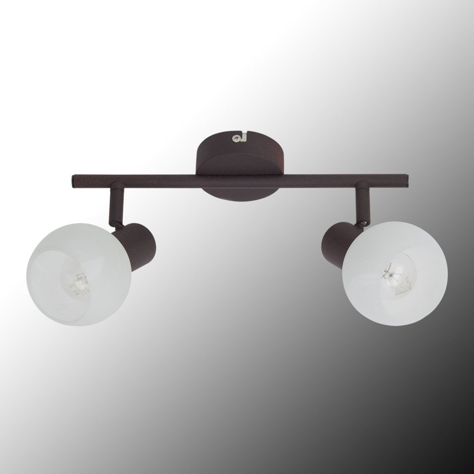 Brilliant Gabon plafonieră în maro și alb două surse - Camera de zi / sufragerie - Modern - maro alabastru alb - Metal