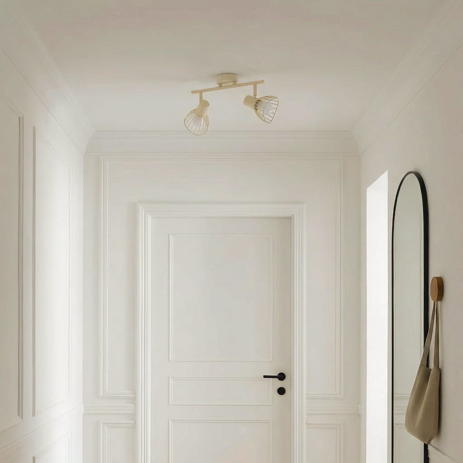 Lindby Deckenleuchte Piena, beige, 2-flg., Metall, 39cm