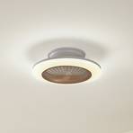 Lindby ventilateur de plafond LED Mamuti, couleur bois, silencieux, 55 cm