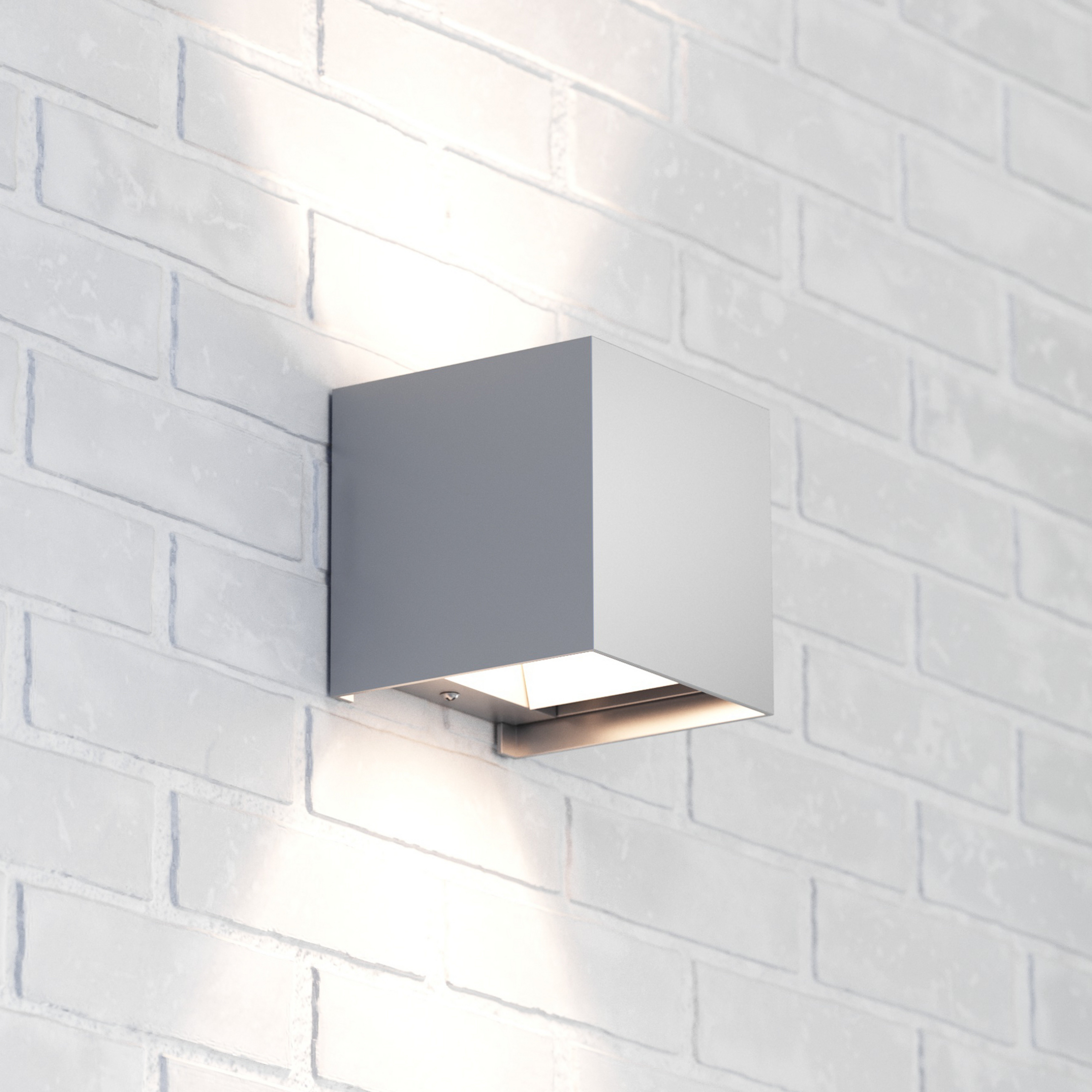 Zuza 2 sienas lampa, alumīnija krāsā, metāla, četri spārni, 10 cm, G9