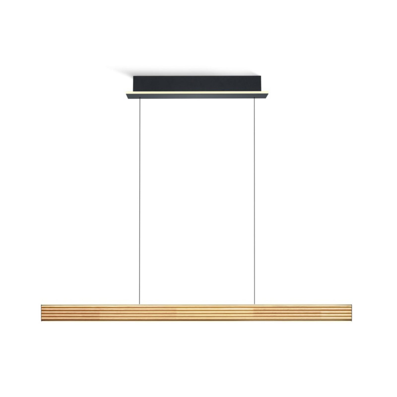 Buschwerk LED-Balkenleuchte Groove, Holz, CCT, dimmbar