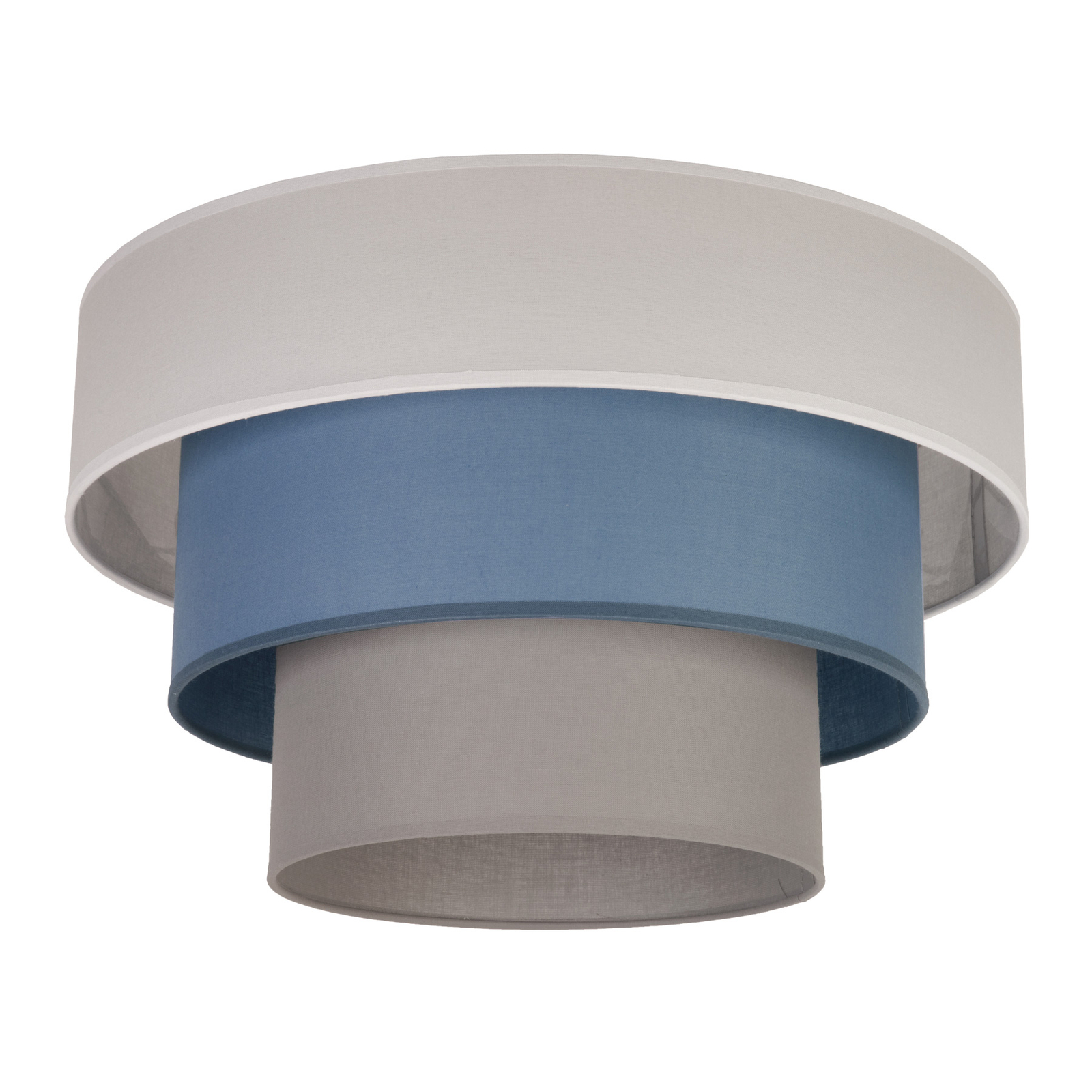 Textiltaklampa Luneta, grå/marinblå, Ø60 cm