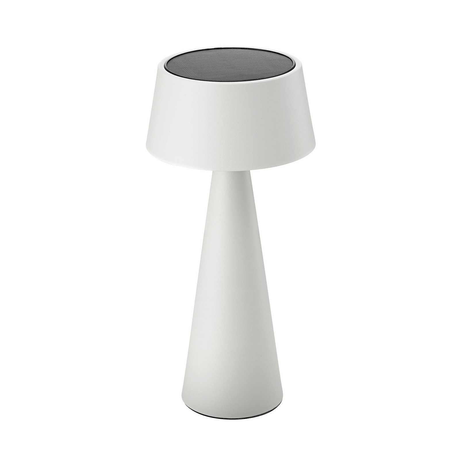 Lampa stołowa LED Solino, biała, zasilanie słoneczne/USB, 26 cm, IP44