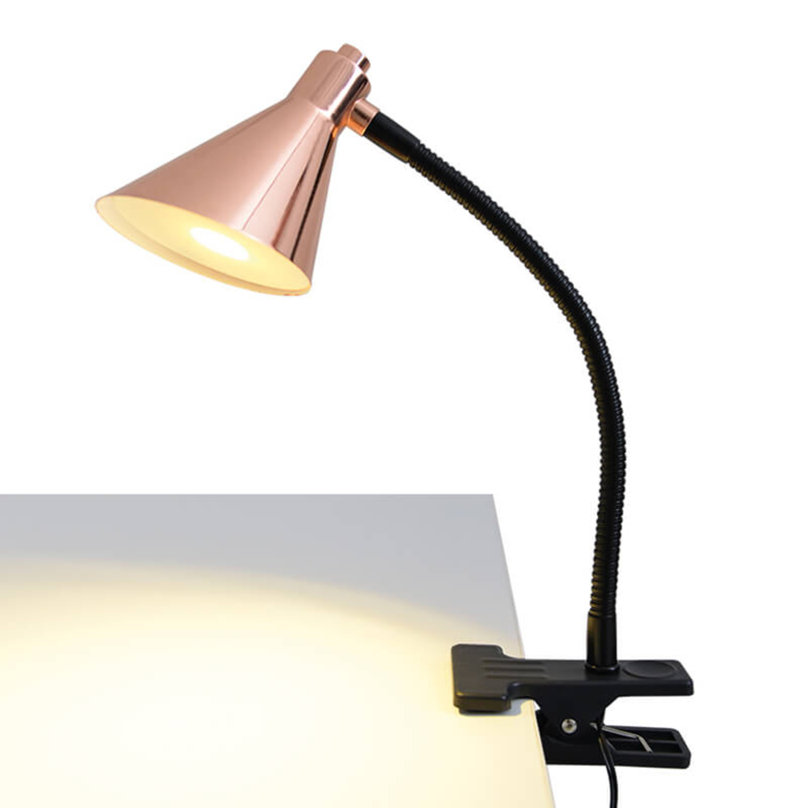 Lampă LED cu clemă Janita, culoare cupru