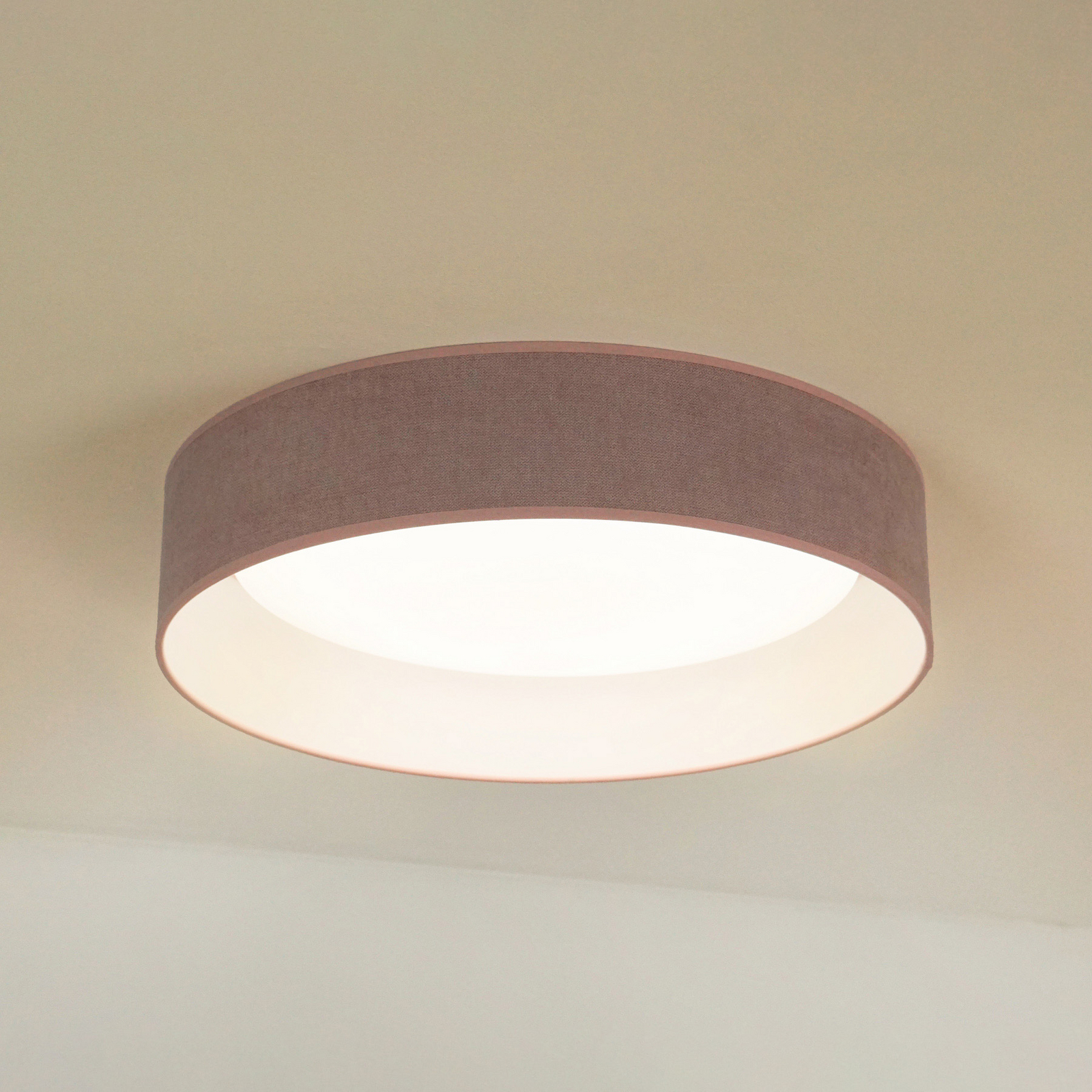 LED-Deckenleuchte Plafond, rosa, Stoff, Ø 45 cm, 3-step-dim