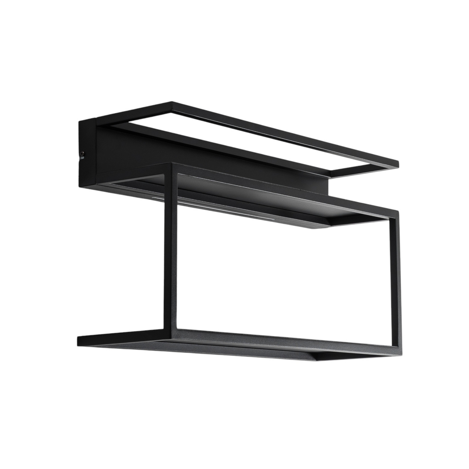 Shelf wall light, black, steel, 60 cm long, 1 x LED