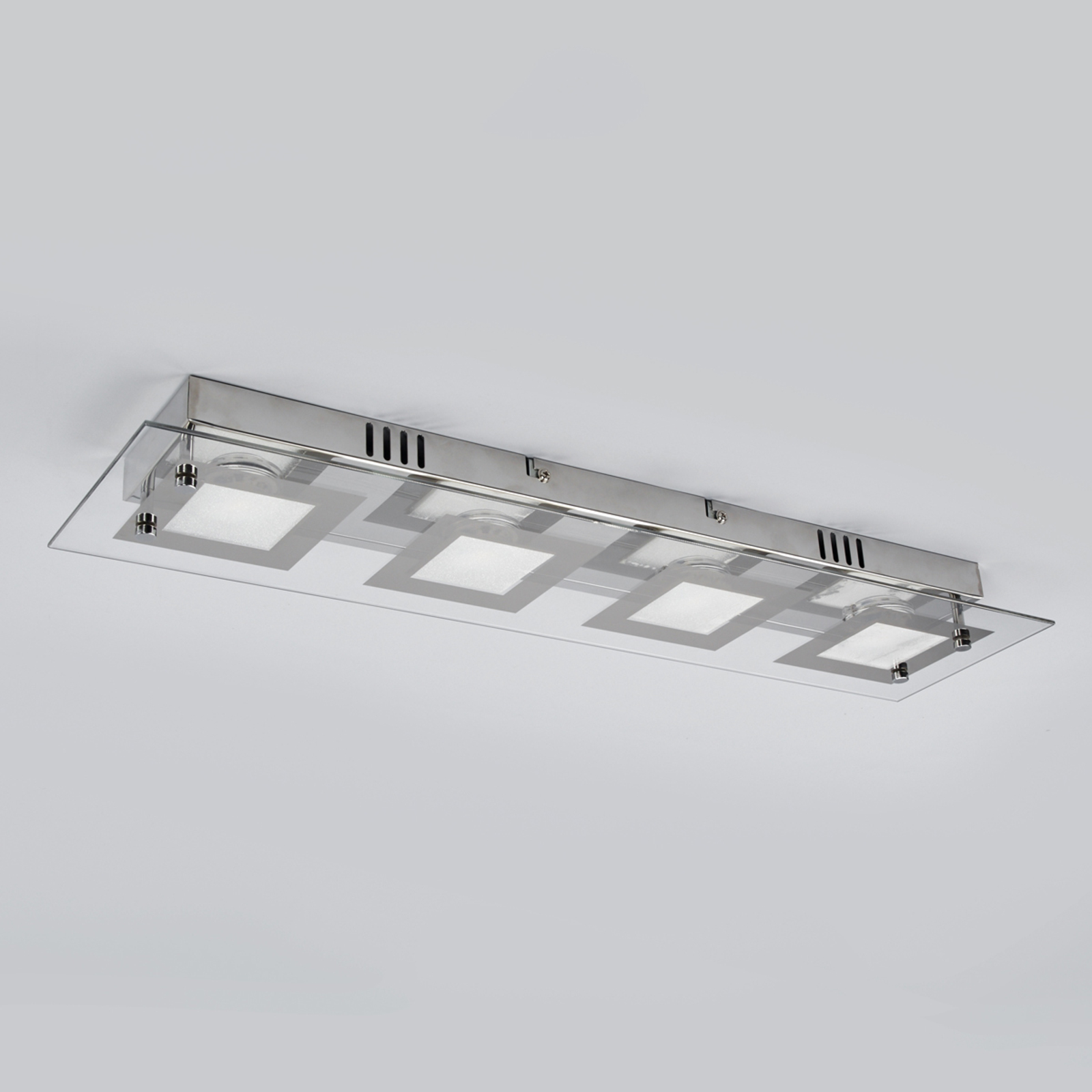 Avlang LED taklampe Manja med krom | Lampegiganten.no Liten LED taklampe Manja | Lampegiganten.no