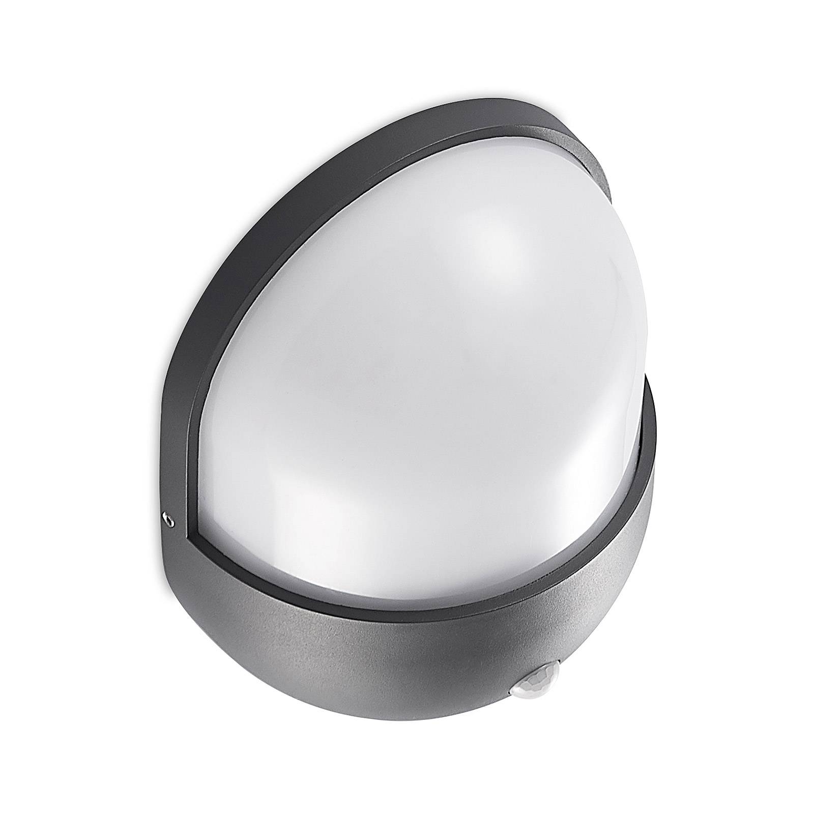 Lindby Dianko LED outdoor wall light round, sensor, aluminium, plastic, 8.1 W, W: 15 cm, H: 21 cm