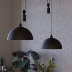 Winkworth hanging light, black, length 118 cm, metal, 2-bulb.