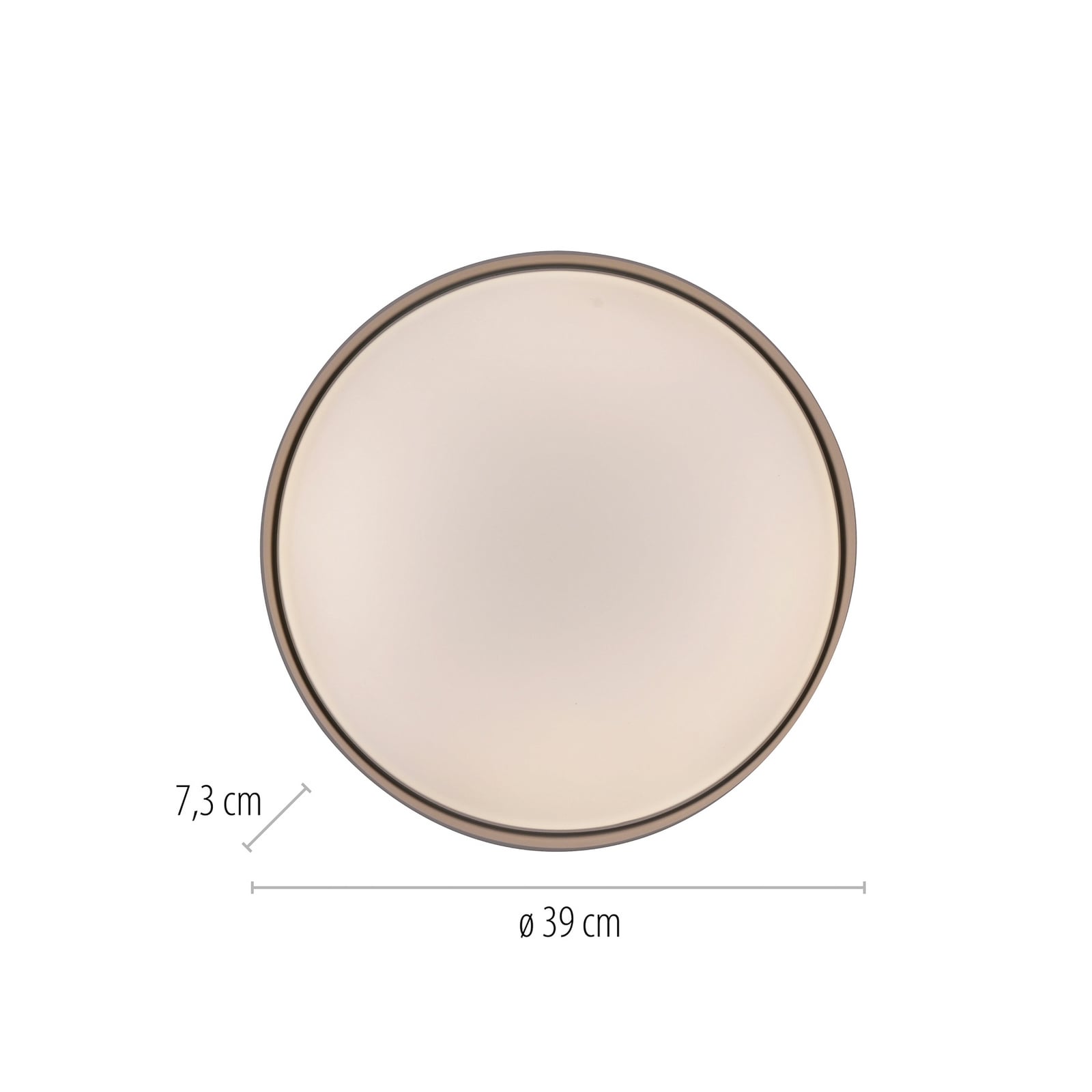 LED lubinis šviestuvas „TAVOLI“, smėlio spalvos, Ø 39 cm, metalas, CCT,