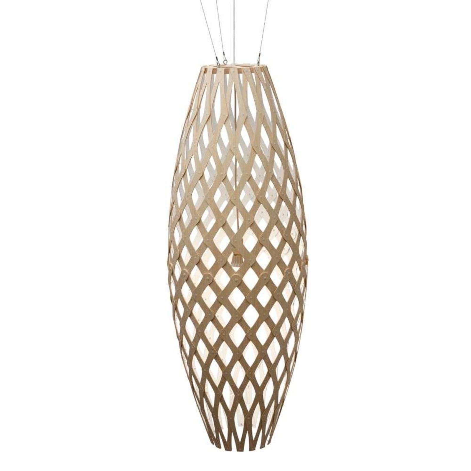Hinaki Pendelleuchte H140 Weiß 1 Seite david trubridge - Wohnzimmer - Bambus