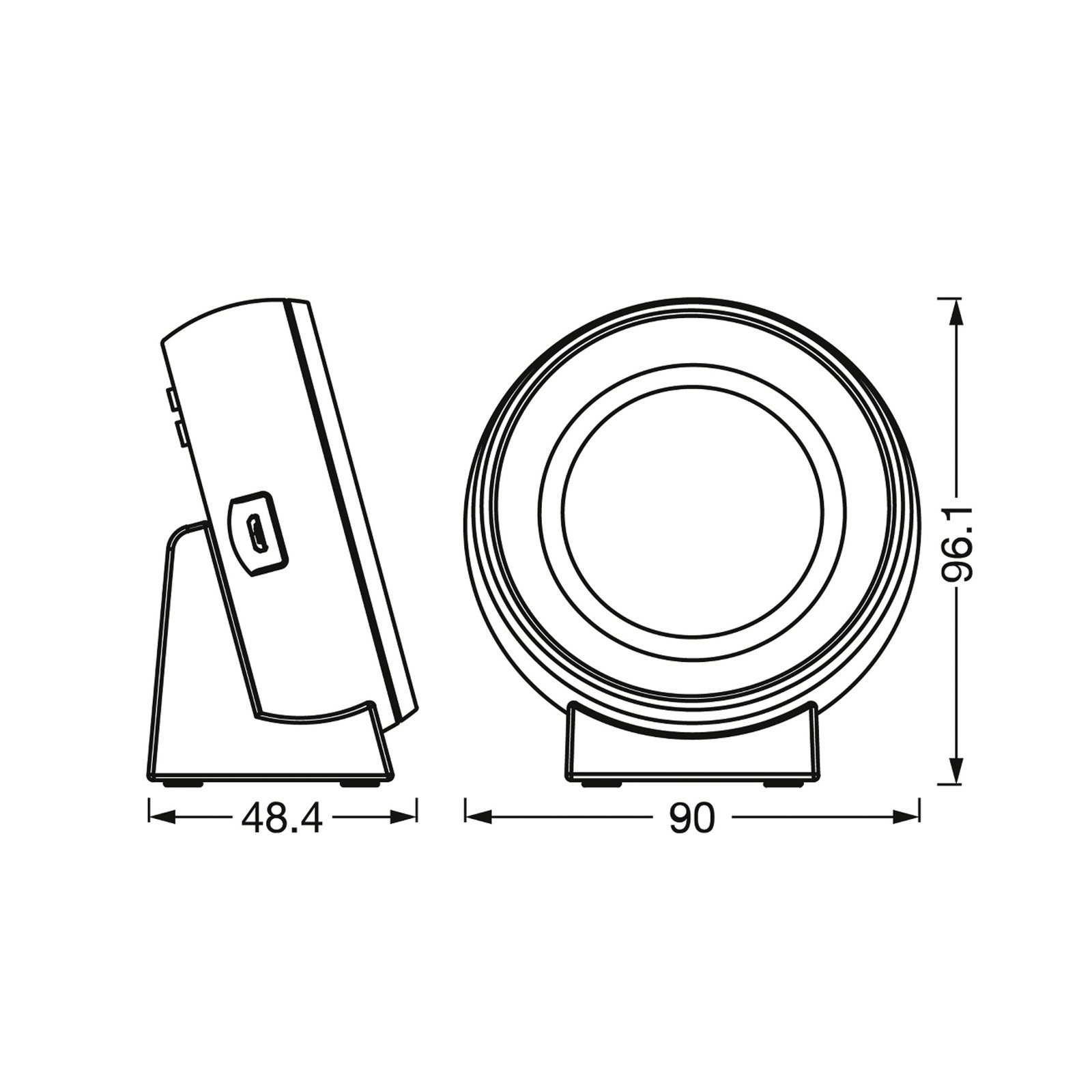 OSRAM LED-Akku-Nachtlicht NIGHTLUX CLOCK, weiß, Uhr, CCT