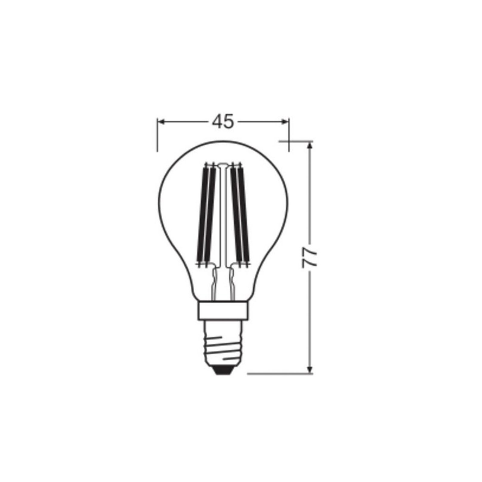 OSRAM LED pirn tilk E14 1.2W hõõgniit 4000K 255lm