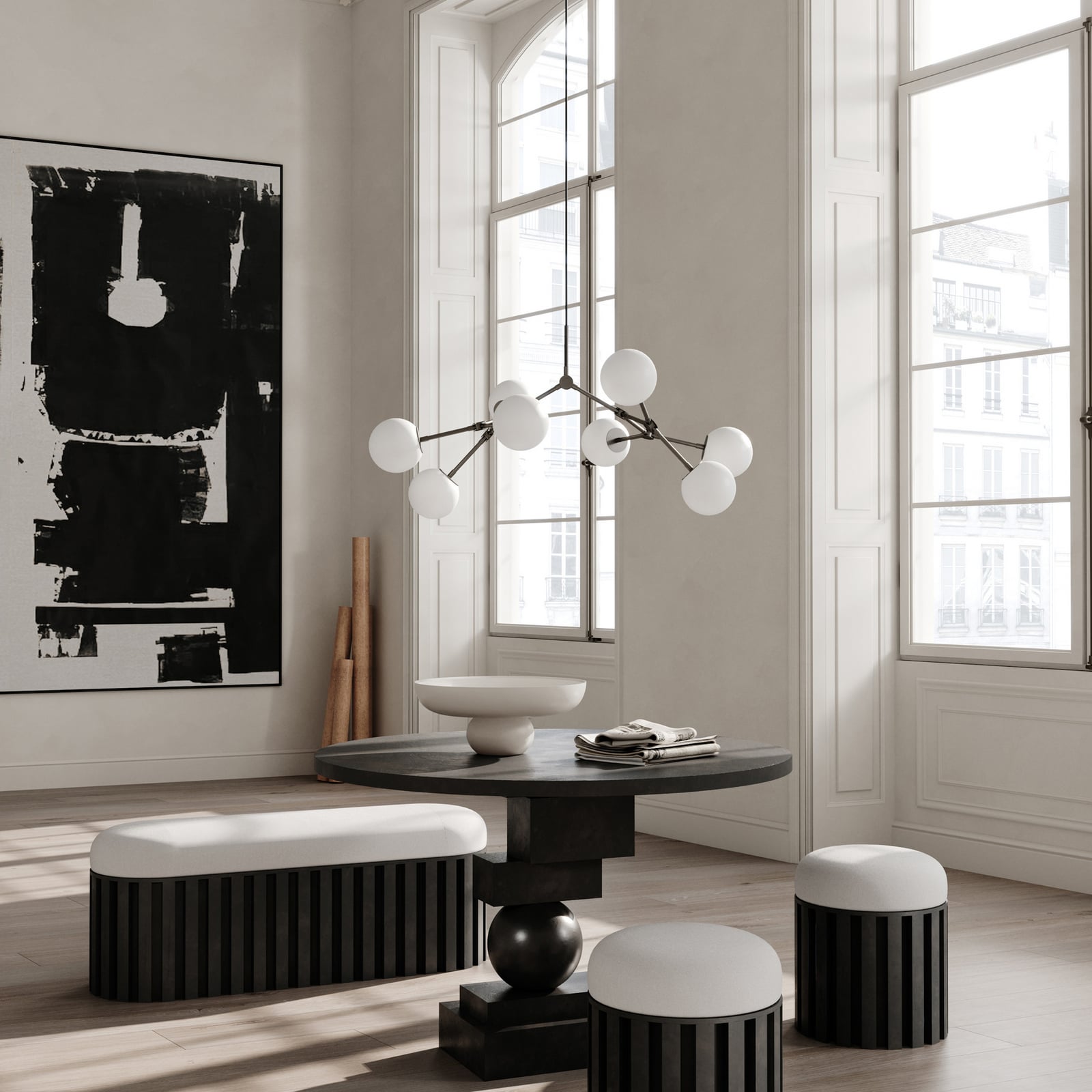 Drop Bulp Mini Chandelier, 97 cm long, grey – 101 Copenhagen Drop Bulp Mini Chandelier, 97 cm long, grey – 101 Copenhagen