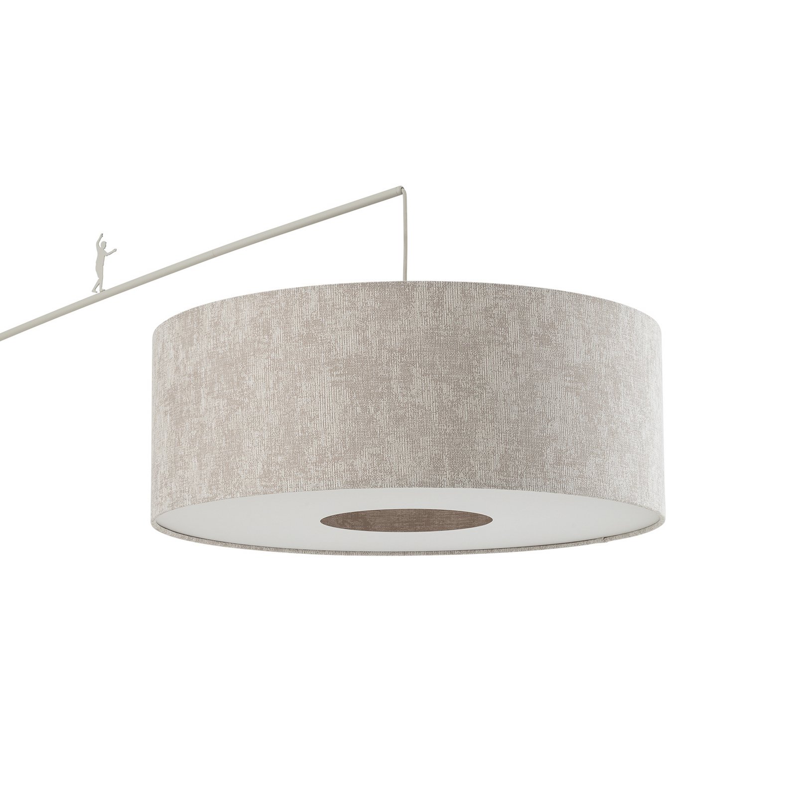 Bogenlampe Poise B, grau, Stahl, Textil, Ausladung 255 cm Bogenlampe Poise B, grau, Stahl, Textil, Ausladung 255 cm