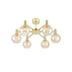 Deckenleuchte Ambra, messing/amber, Glas, Ø 75 cm