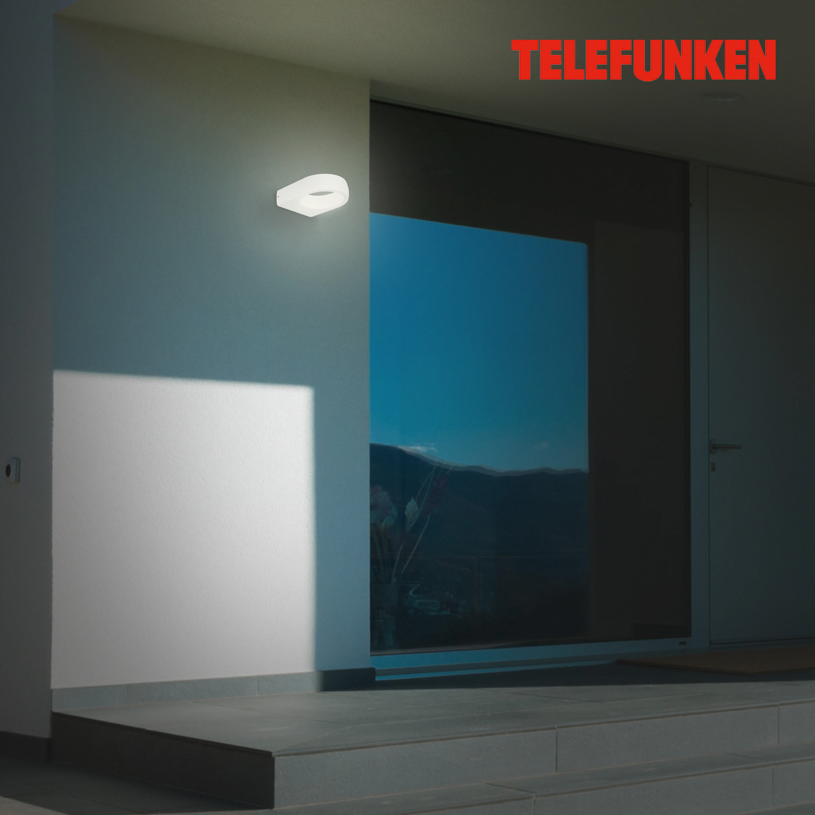 Telefunken Puka aplique LED de exterior, blanco