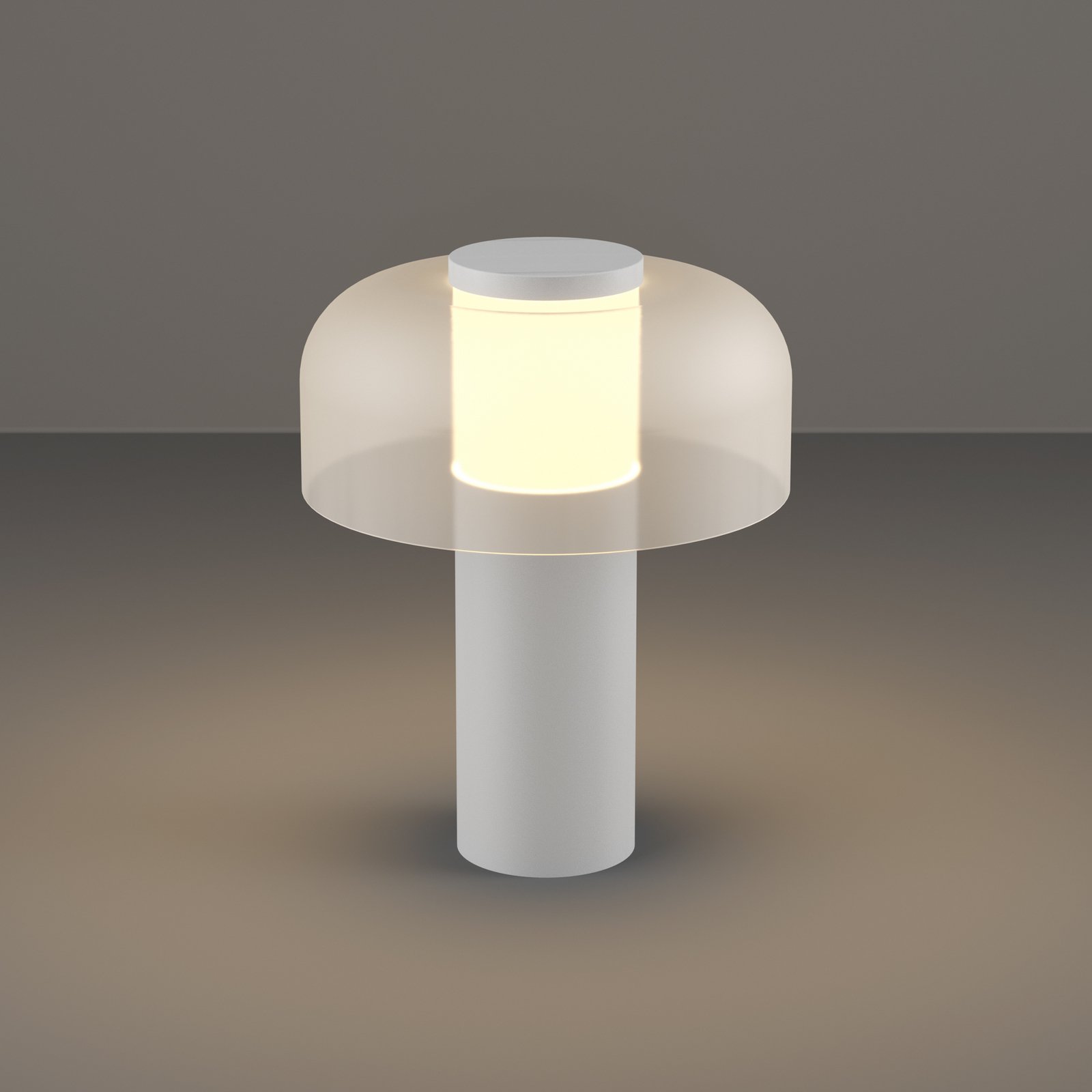 LED-Akku-Tischlampe Ponente, Ø 16 cm, weiß, CCT, dimmbar