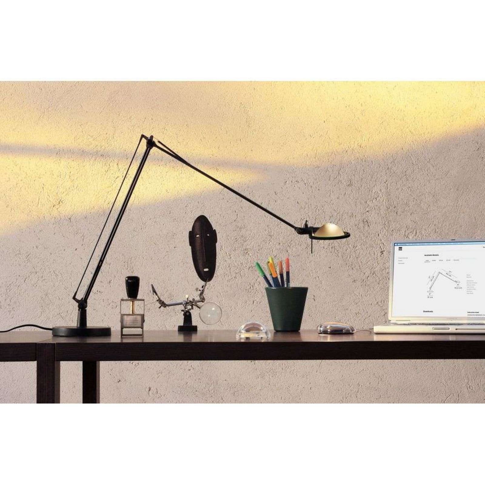 Berenice Tischleuchte 30x30 Pink Glas/Alu Luceplan - Arbeitszimmer / Büro - Aluminium