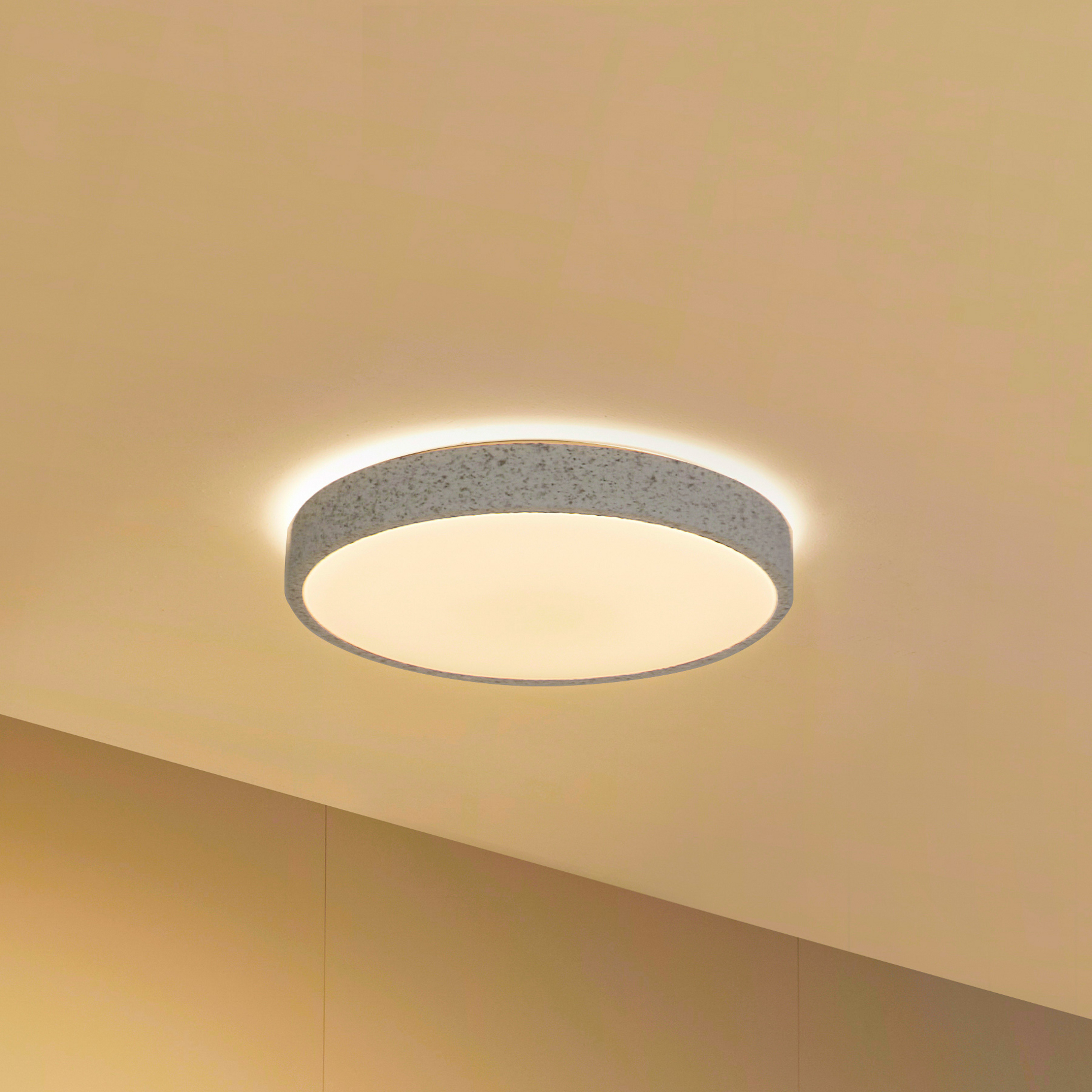 Lindby Smart Plafonnier LED Elmor Ø39cm gris RVB CCT Tuya