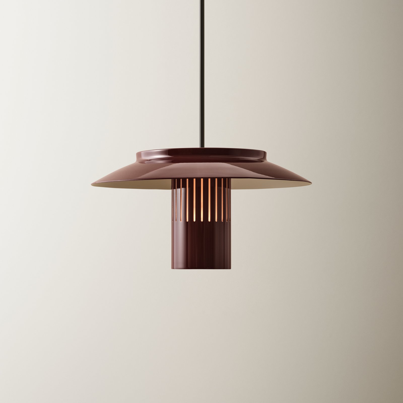 Lille 24 Hängelampe, dunkelrot, Aluminium, Ø 24 cm - Pholc