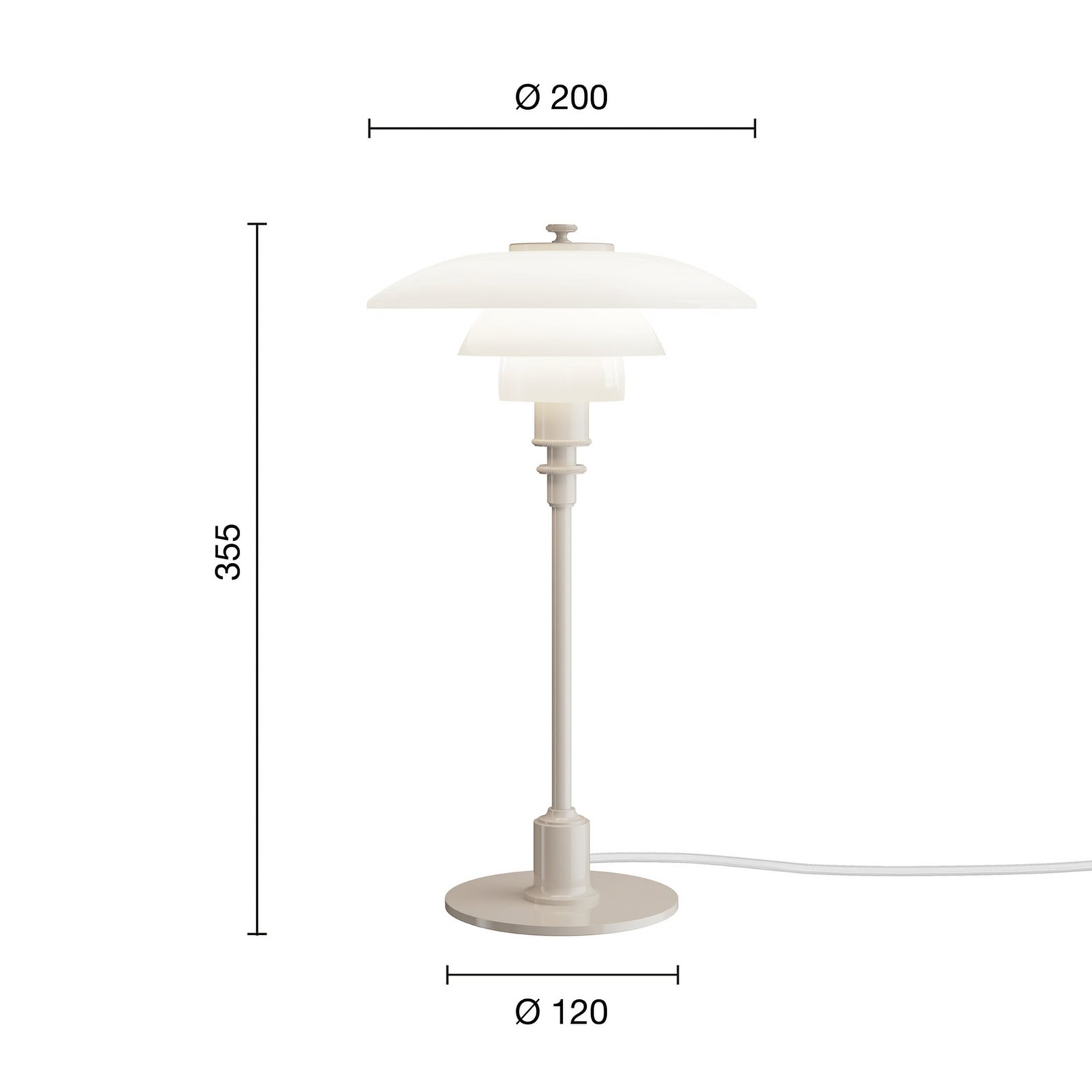 PH 2/1 pöytälamppu, kiiltävä beige, Ø 20 cm – Louis Poulsen PH 2/1 pöytälamppu, kiiltävä beige, Ø 20 cm – Louis Poulsen
