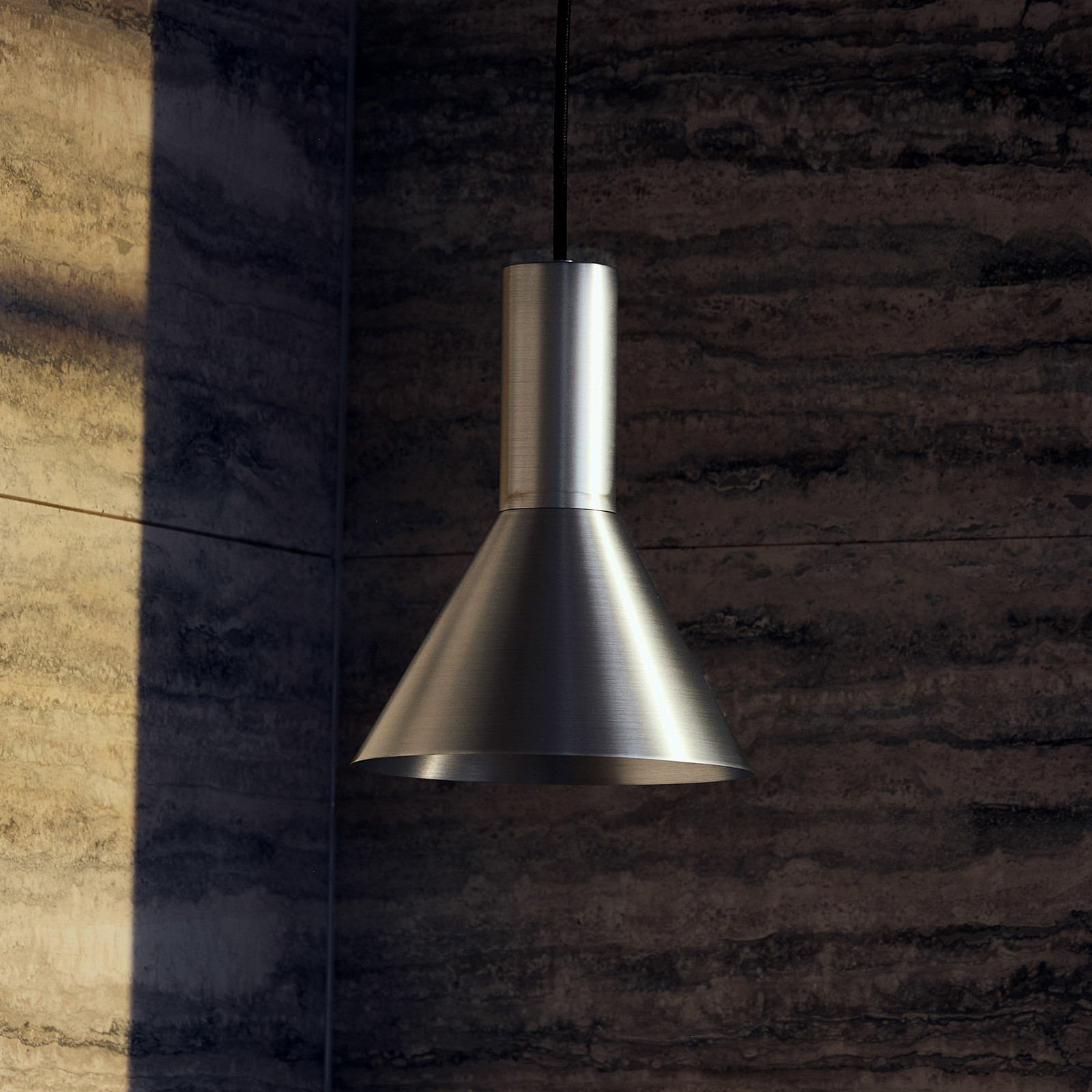 FRANDSEN Lampă suspendată Lyss culoare aluminiu metal Ø 18 cm E27 - Camera de zi / sufragerie - Design - oțel inoxidabil