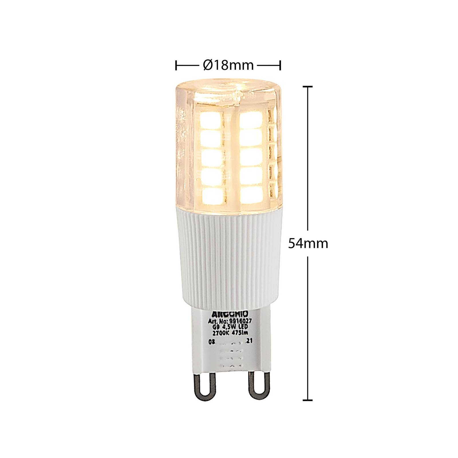 Žiarovka Arcchio LED s kolíkovou päticou, G9, 4,5 W, číra, 3 000 K