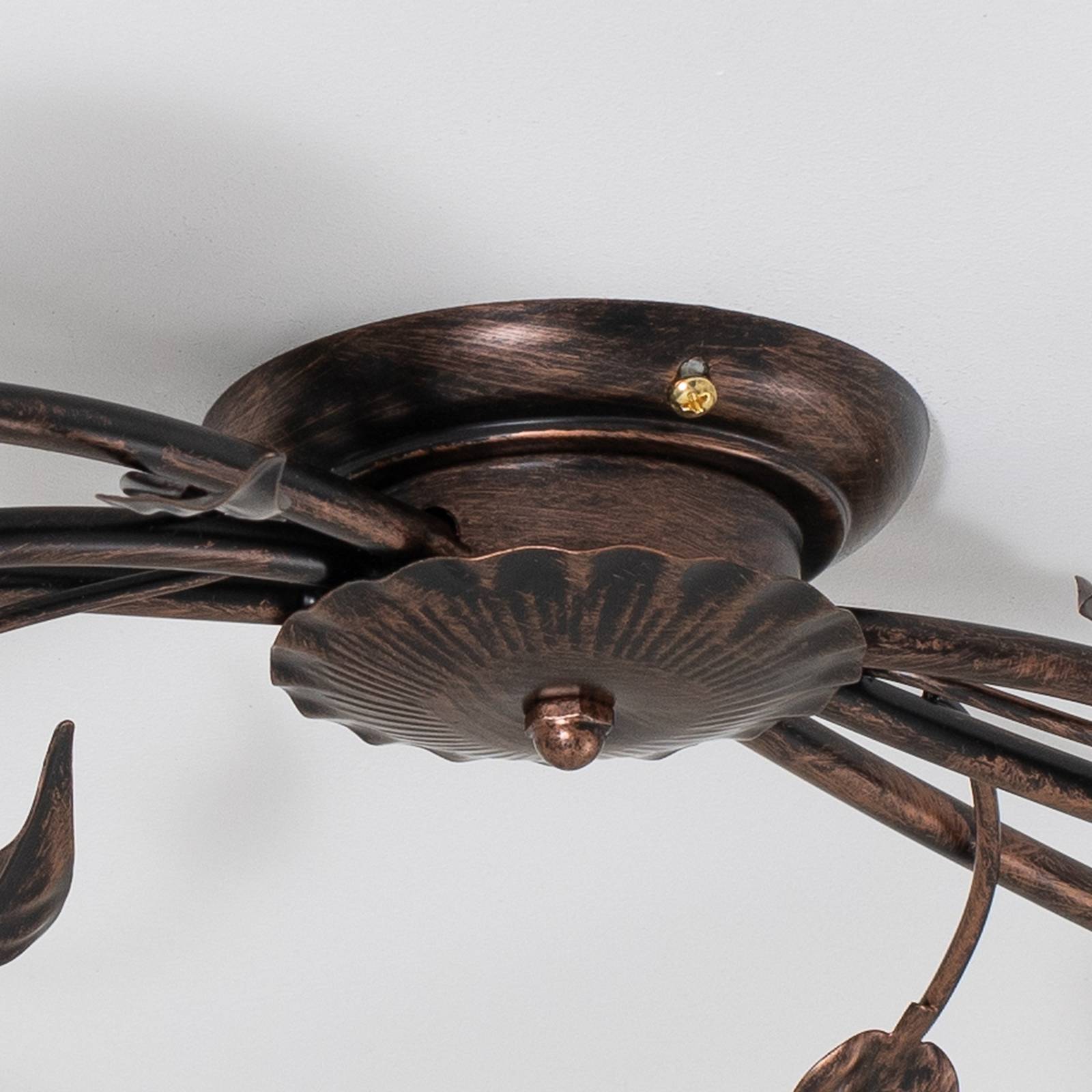 Lampa sufitowa Liliana, 6-punktowa, czarna, czerwono-złota, metal