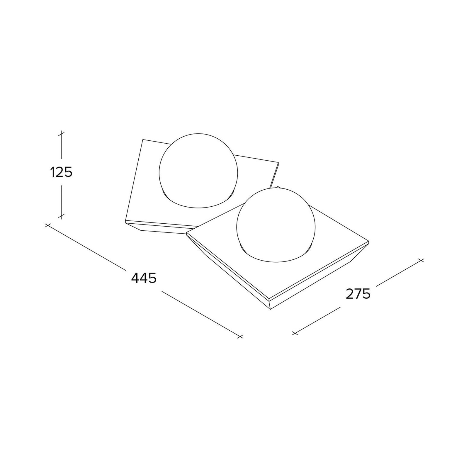 Plafonnier Cicladi à 2 lampes, 44,5 cm, blanc, plâtre, GX53