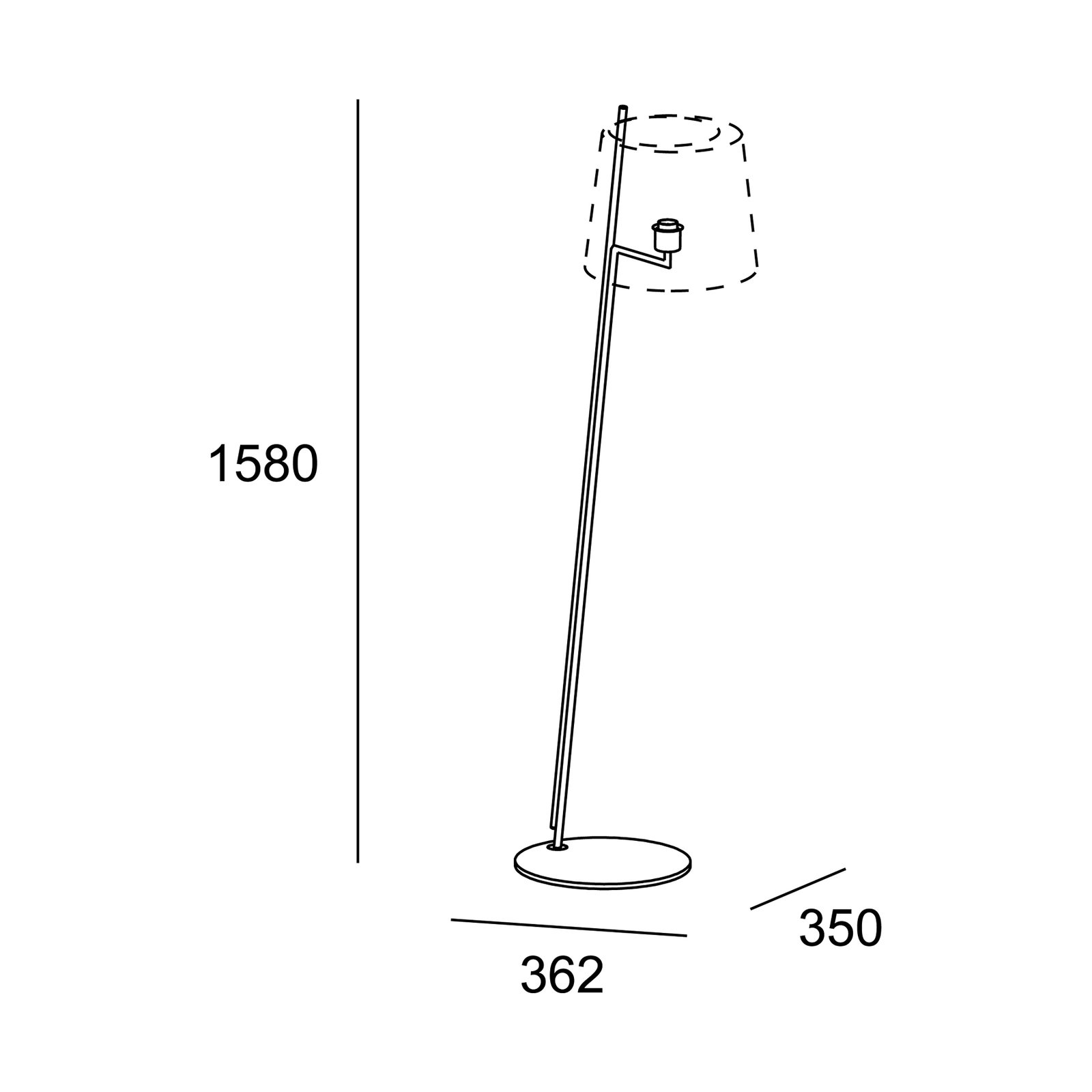 LEDS-C4 Clip vloerlamp hoogte 158cm kap wit