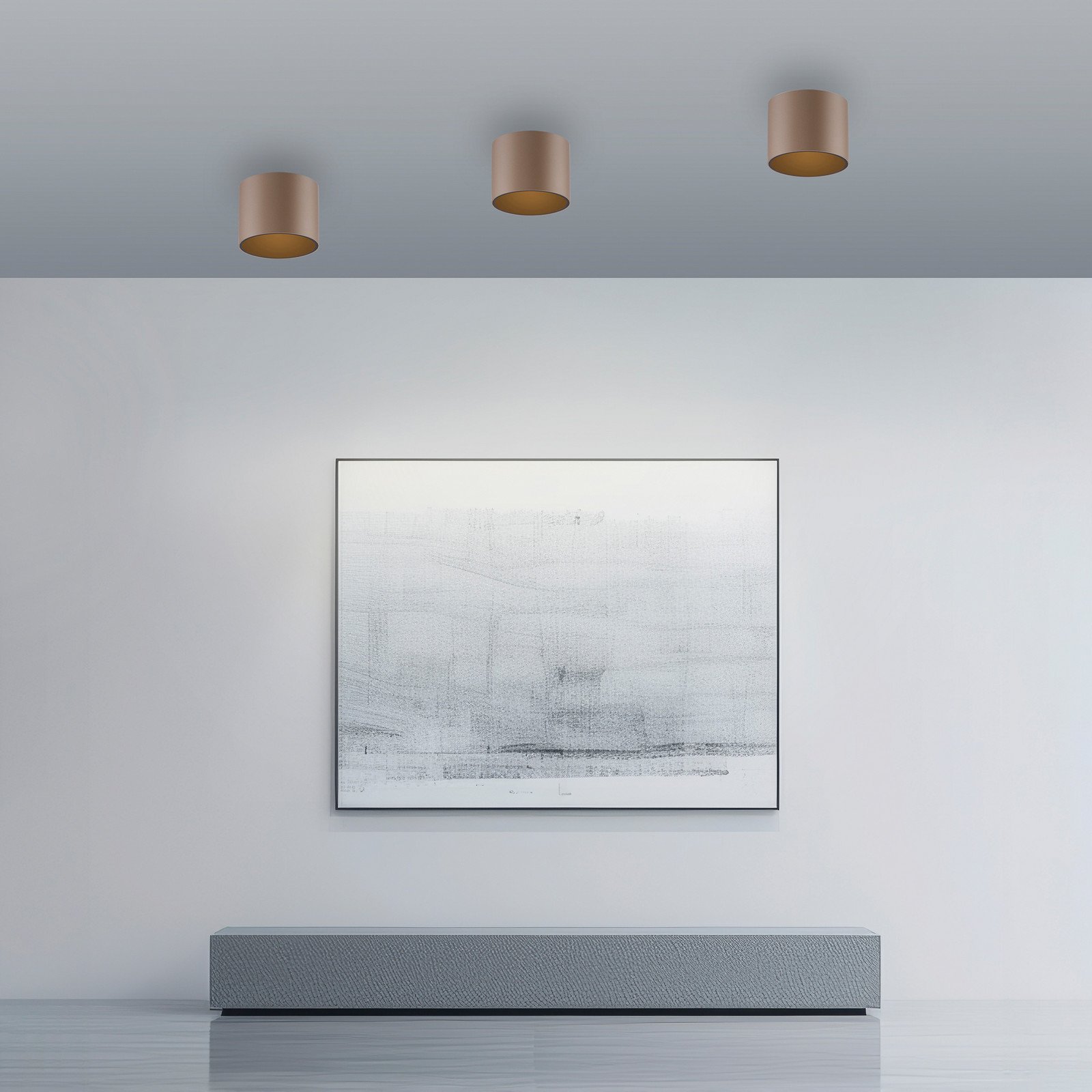 PURE plafonieră LED-plafonieră Point culoare bronz Ø 18 cm IP44 - Baie - Modern - Metal