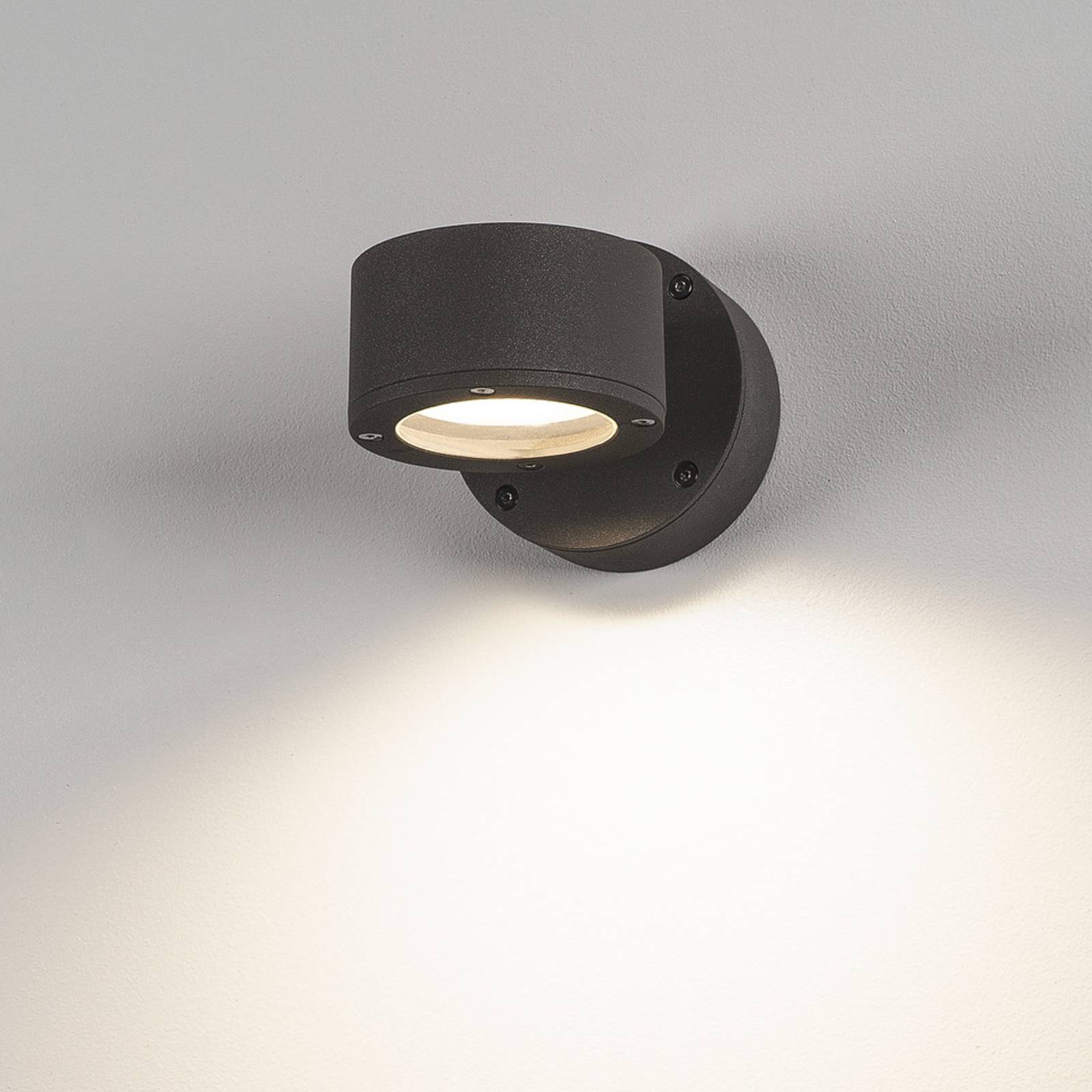 Lampa ścienna zewnętrzna SLV Sitra, antracyt, aluminium, Ø 10 cm