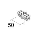 Ivela longitudinal connector SQUARE 48 V, white, live