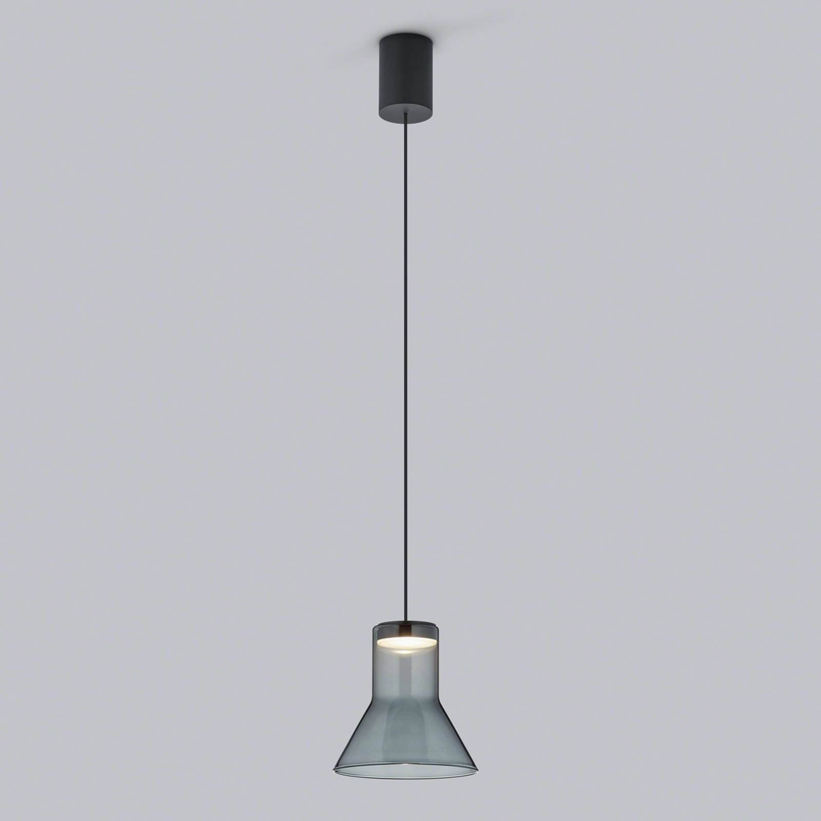 Helestra Fou LED-hængelampe røgglas 13×13,5cm