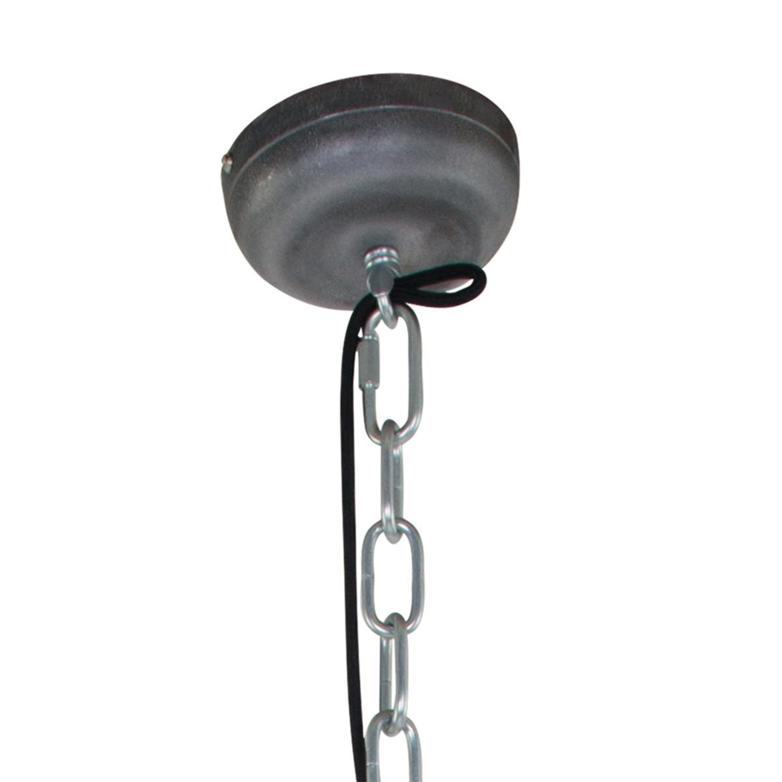 Suspension Bikkel, Ø 42 cm, couleur acier, métal, verre, E27