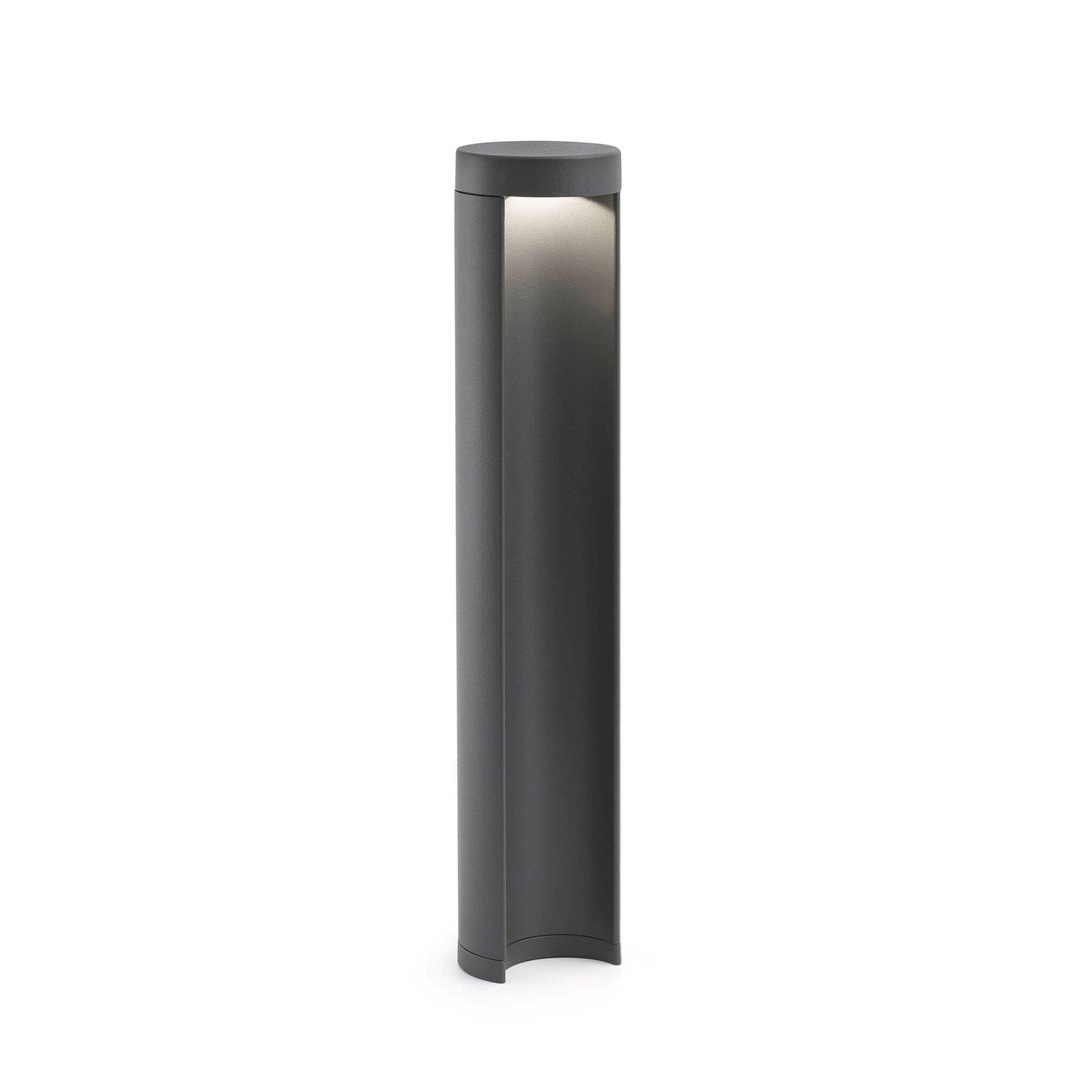 LED pedestal light Chandra, dark grey, aluminium, height 45 cm