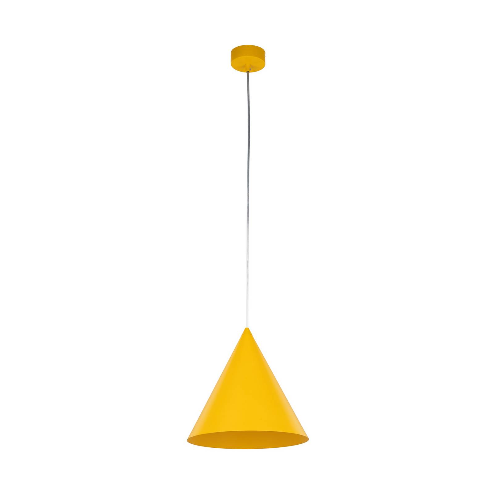 Hängeleuchte Cono, 1-flammig, Ø 27 cm, gelb, E27