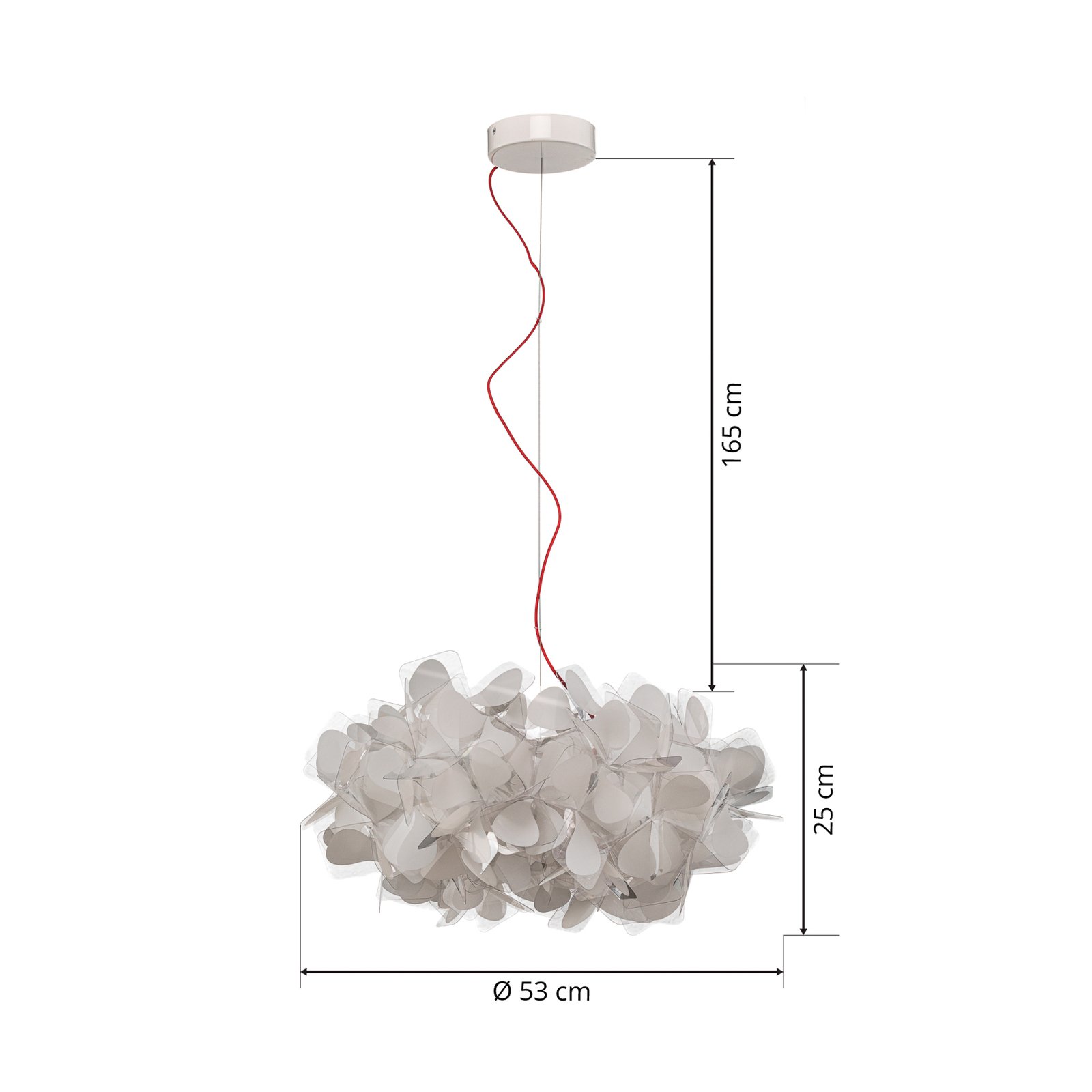 Clizia Mama Non Mama Hängelampe, Ø 53 cm, weiß/rot - Slamp