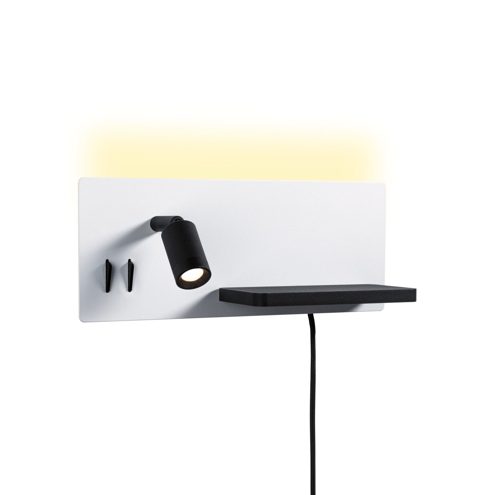 Serra LED Wall Lamp USB C Dim. Left Side Matt White/Matt Black - Paulmann