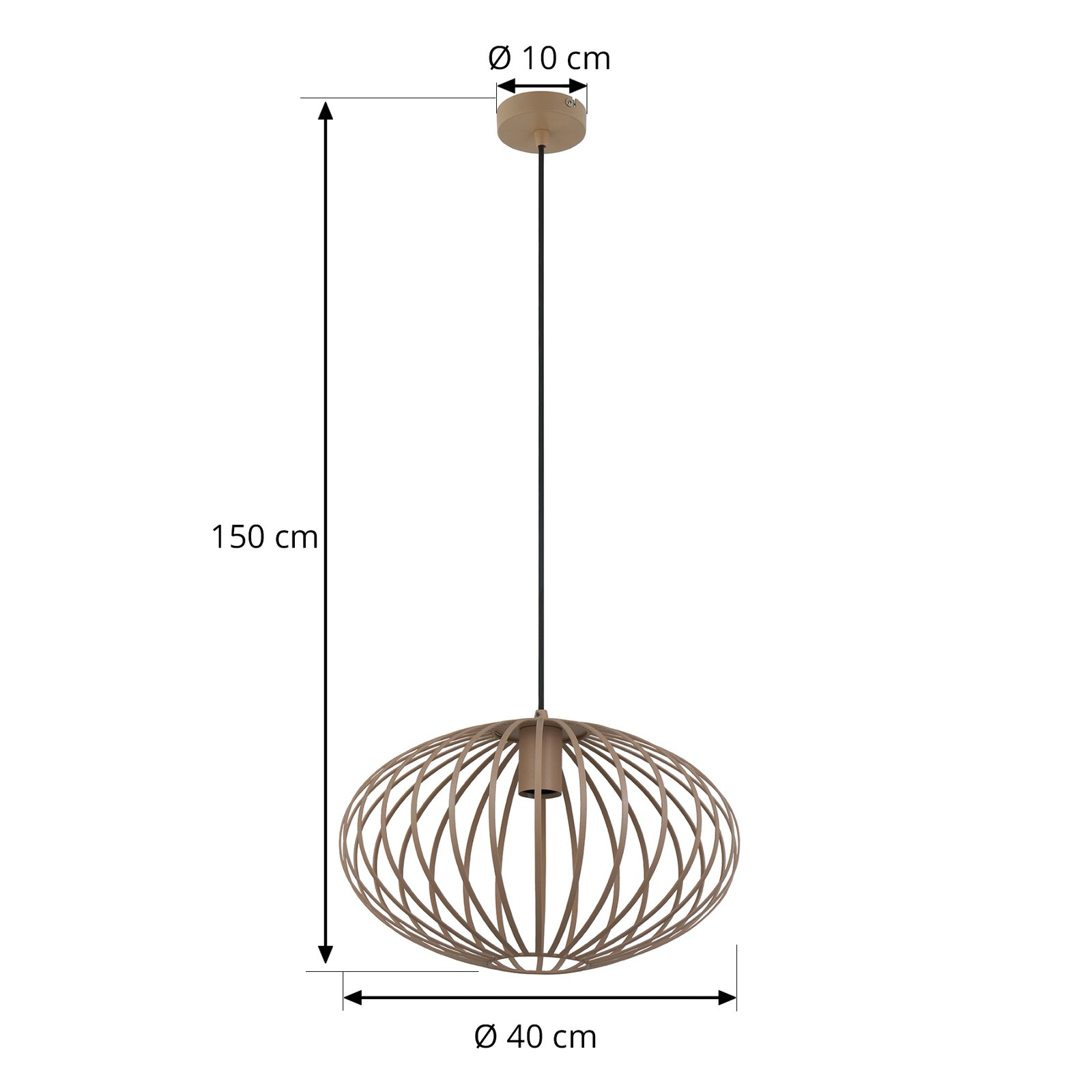 Lindby Maivi hængelampe, bur, creme 40 cm