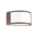 Ideal Lux outdoor wall lamp Rex-1 brown, aluminium width 25 cm